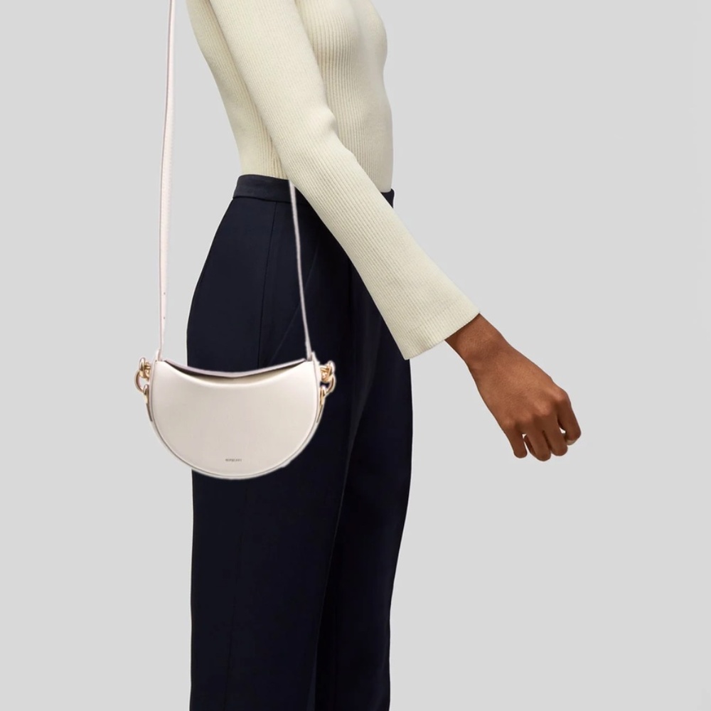 Burberry  Bridle Leather Saddle-Style Clutch in Soap